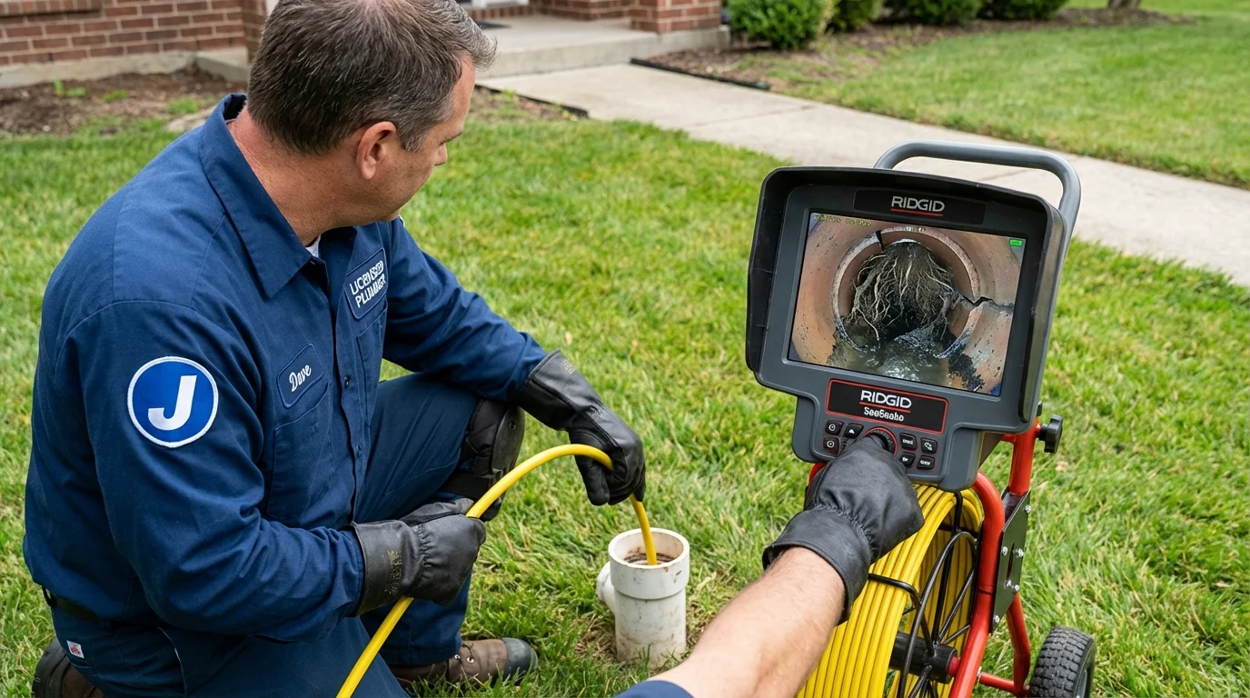 Sewer camera inspection being performed by Johns Plumbing LLC in Bonita Springs