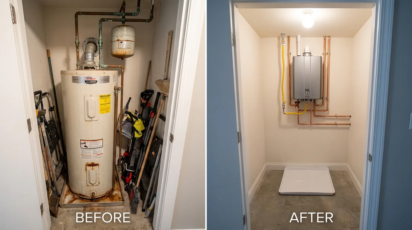 Tank water heater versus wall-mounted tankless unit comparison for Bonita Springs, FL homeowners